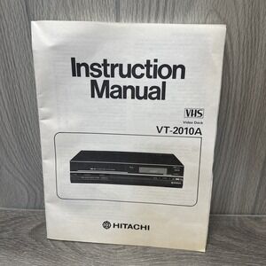 Hitachi VT-2010A VHS Video Deck Instruction Manual and Original Documentation